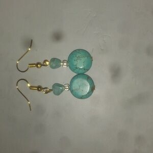 Turquoise Heart & Crystal Earring's
